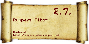 Ruppert Tibor névjegykártya